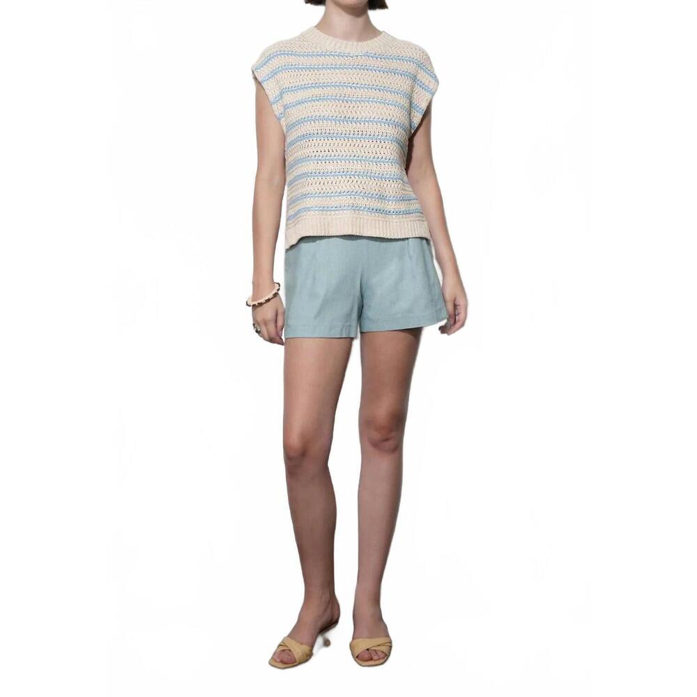 NEW GREYLIN solana boxy sweater top in ivory blue